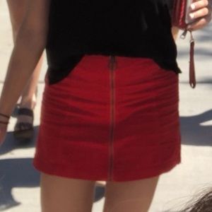 Forever 21 Red A-Line Zip Skirt